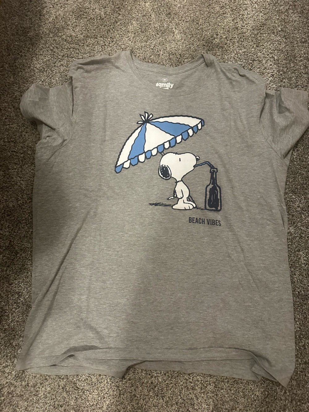 Gray Snoopy Beach Graphic Short-Sleeve Tee